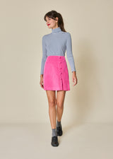 JUPE VELOURS COTELÉ GISELE