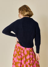 PULL MOHAIR COL V PAILLETTE