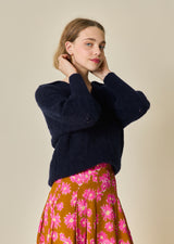 PULL MOHAIR COL V PAILLETTE