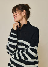FLORINA STRIPED TRUCK COLLAR SWEATER