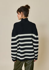 FLORINA STRIPED TRUCK COLLAR SWEATER