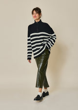 FLORINA STRIPED TRUCK COLLAR SWEATER