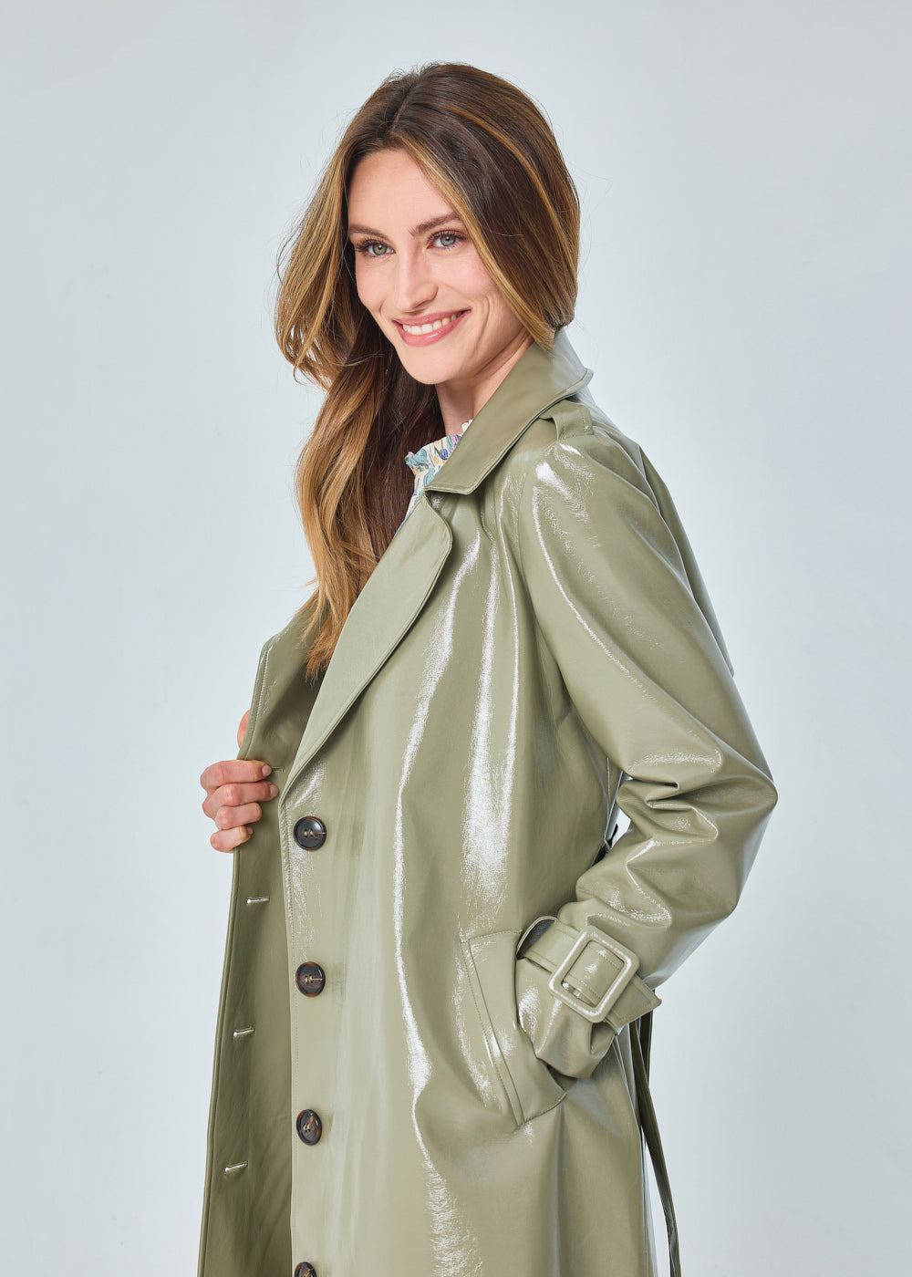 Trench vinyle femme sale