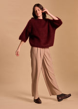 PULL MOHAIR COL ROND GLYCINE