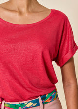 ANGELA Shiny Round Neck T-Shirt
