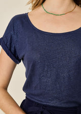 ANGELA Shiny Round Neck T-Shirt