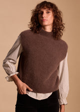 MAILLE MOHAIR SANS MANCHES COL MONTANT VITTORIA