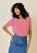 YONIE BOAT-NECK T-SHIRT