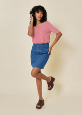 YONIE BOAT-NECK T-SHIRT