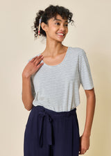 YONIE BOAT-NECK T-SHIRT