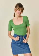 ADE SQUARE-NECK PULLOVER