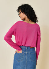 Pull Col Rond Bleuet