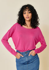 Pull Col Rond Bleuet