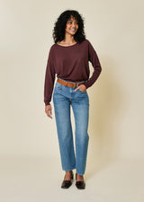 Pull Col Rond Bleuet