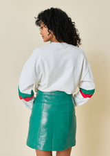 HUGUETTE EMBROIDERED FLEECE SWEATER