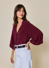 JANNICK WIDE-SLEEVE BLOUSE