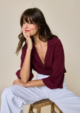 JANNICK WIDE-SLEEVE BLOUSE