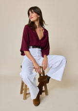 JANNICK WIDE-SLEEVE BLOUSE