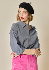 CORINNA LONG-SLEEVE CHAMBRAY SHIRT