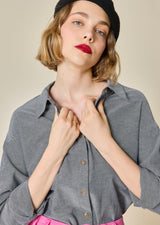 CORINNA LONG-SLEEVE CHAMBRAY SHIRT