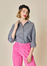 CORINNA LONG-SLEEVE CHAMBRAY SHIRT