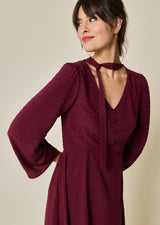 ROBE LONGUE COL LAVALIÈRE MICKAEL