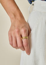 BAGUE FLEURS DORÉE