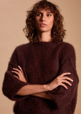 PULL MOHAIR COL ROND GLYCINE