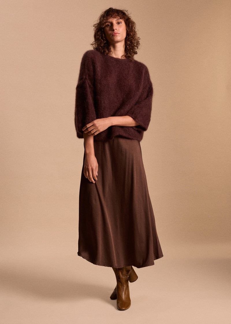 PULL MOHAIR COL ROND GLYCINE