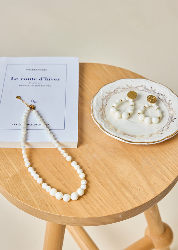 BOUCLES D'OREILLES PERLES NACRE
