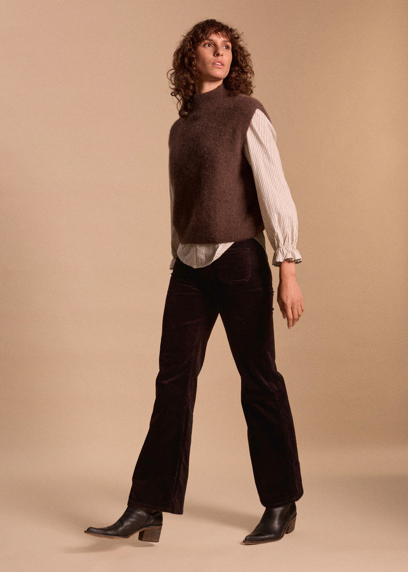 MAILLE MOHAIR SANS MANCHES COL MONTANT VITTORIA