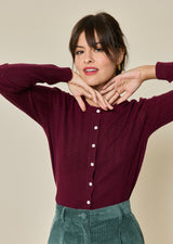 ANGELINA MERINO ROUND-NECK CARDIGAN