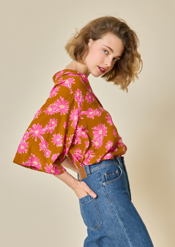 JANNICK WIDE-SLEEVED BLOUSE