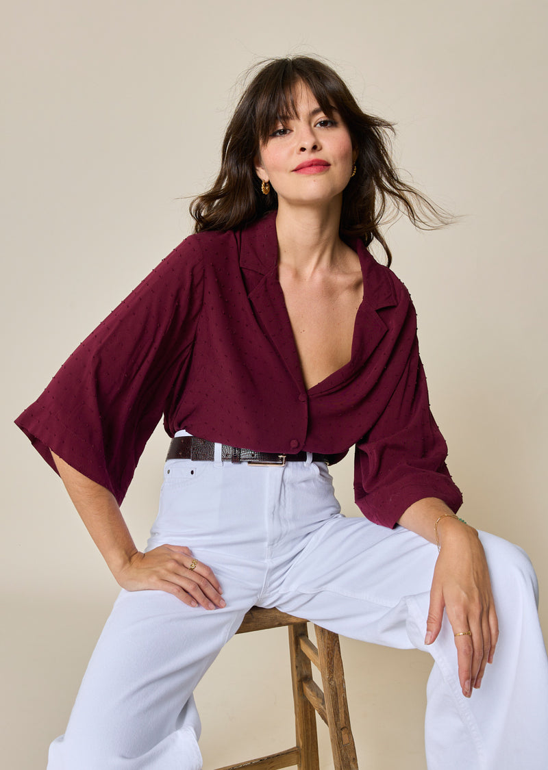 JANNICK WIDE-SLEEVE BLOUSE