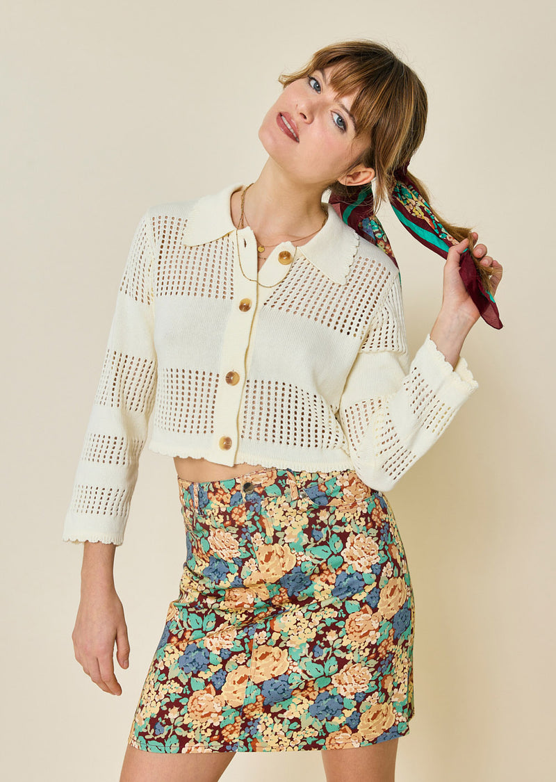 Cardigan with Ginette collar