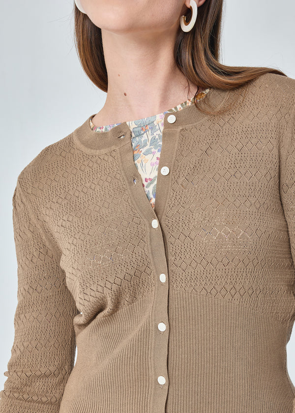 ANGELINOU MERINO ROUND NECK CARDIGAN