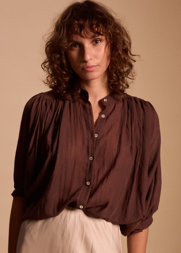 CHEMISE AMPLE GAZ DE COTON EVA