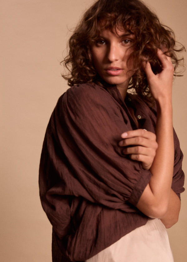 CHEMISE AMPLE GAZ DE COTON EVA