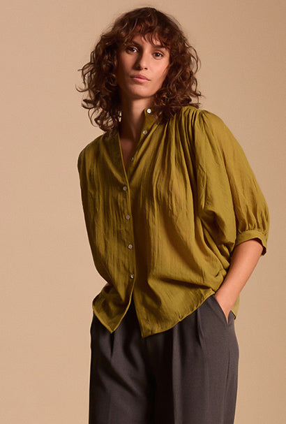 CHEMISE AMPLE GAZ DE COTON EVA