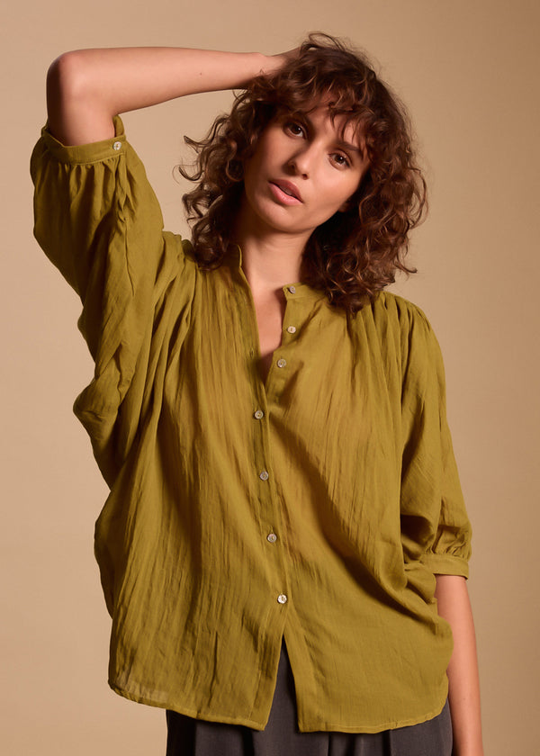 CHEMISE AMPLE GAZ DE COTON EVA