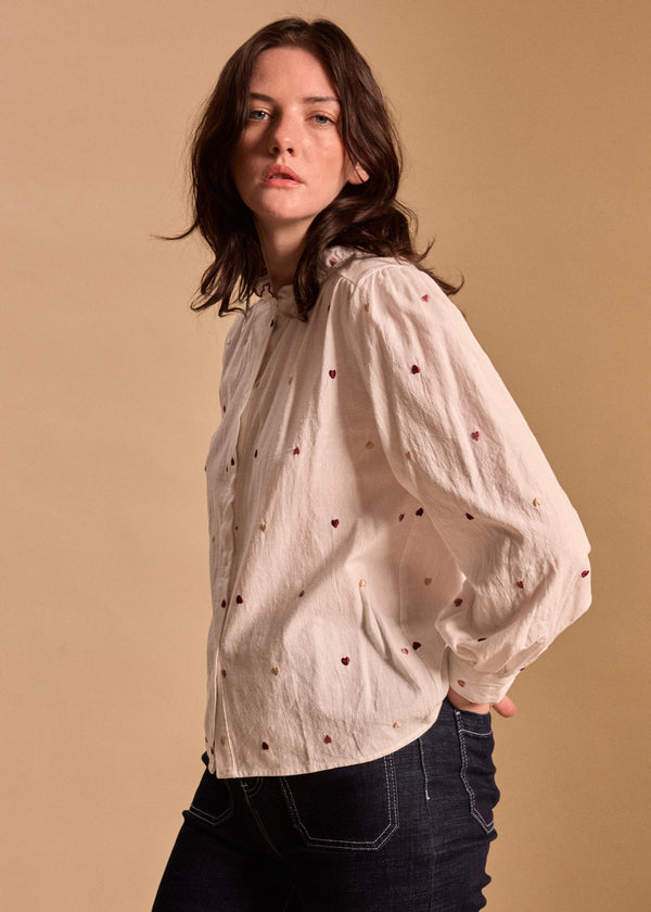 CHEMISE BRODERIE COEURS BOHEME LORELEI