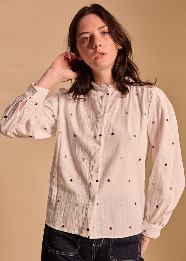 CHEMISE BRODERIE COEURS BOHEME LORELEI