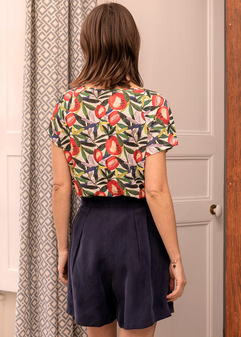 SHORT VALENTIN FLUIDE EFFET JUPE BLEU MARINE | MARIE SIXTINE