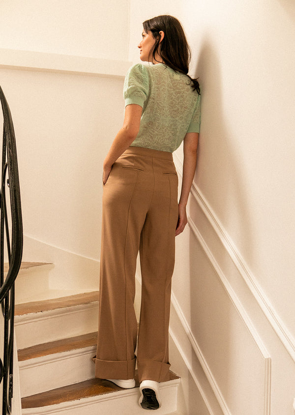 Pantalon A Pinces Adrien mocca | MARIE SIXTINE