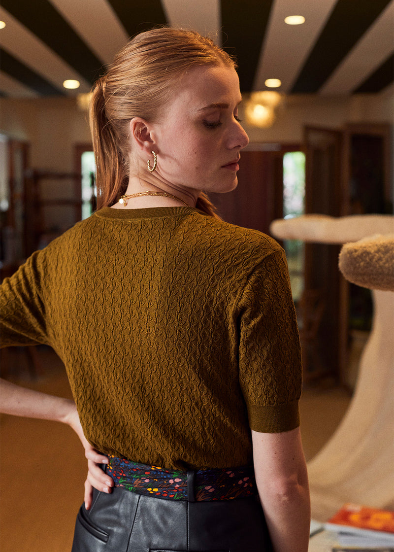 PULL MERINOS MANCHES COURTES AXELLE OLIVER | MARIE SIXTINE