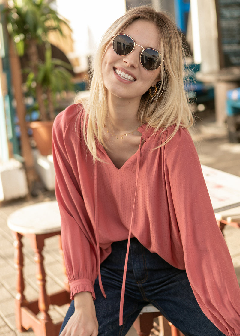 BLOUSE FLUIDE HAZEL RHUBARBE | MARIE SIXTINE