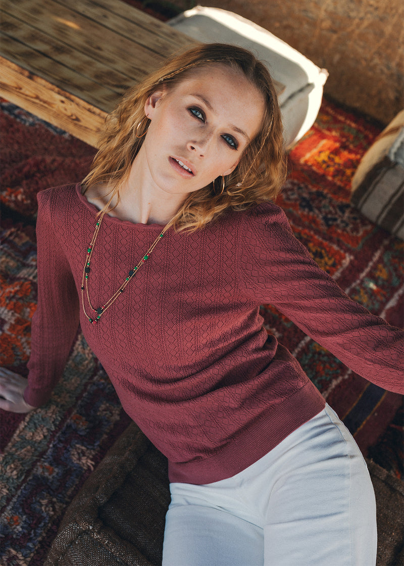 PULL MERINOS AJOURE TIA | MARIE SIXTINE