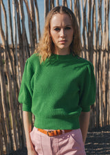 HUGUES BALLOON SLEEVE SWEATER WITH BUTTONS