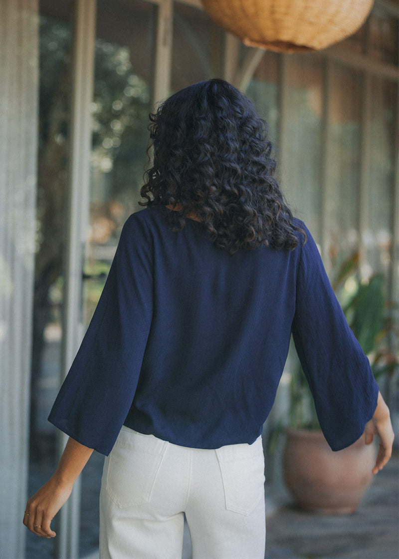 TERRY SHIRT WITH SQUARE COLLAR